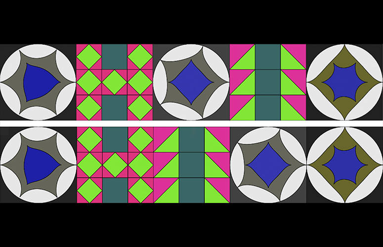 Egitura simetriko eta asimetrikoak dituzten mosaiko-itxurako sekuentziak proposatu zitzaizkien haurtxoei.