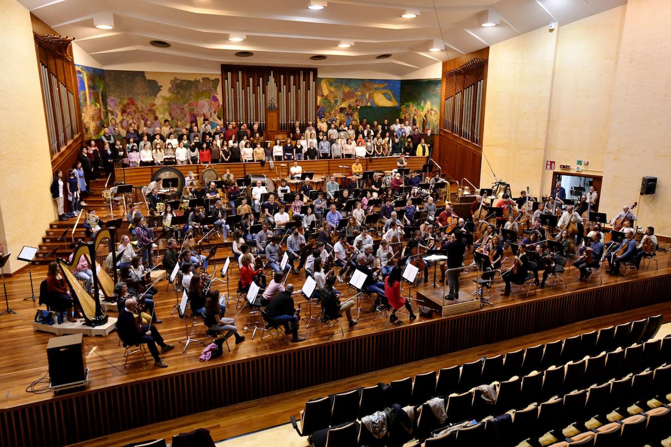 Ensayo de la Euskadiko Orkestra. 