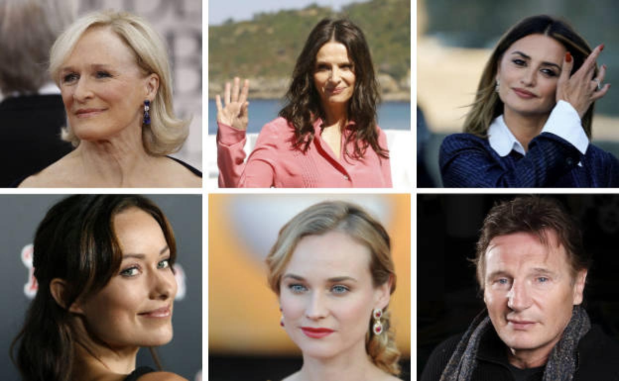 Glenn Close, Juliette Binoche, Penélope Cruz, Olivia Wilde, Diane Kruger y Liam Neeson. 