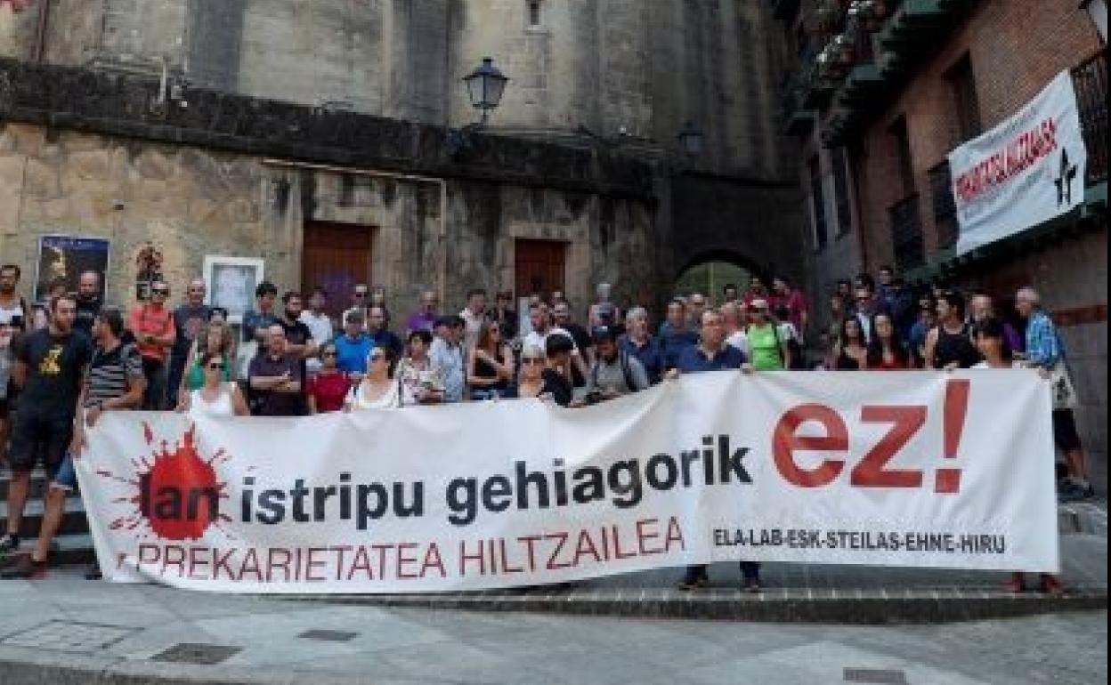Una manifestación de LAB en contra de la siniestralidad laboral.