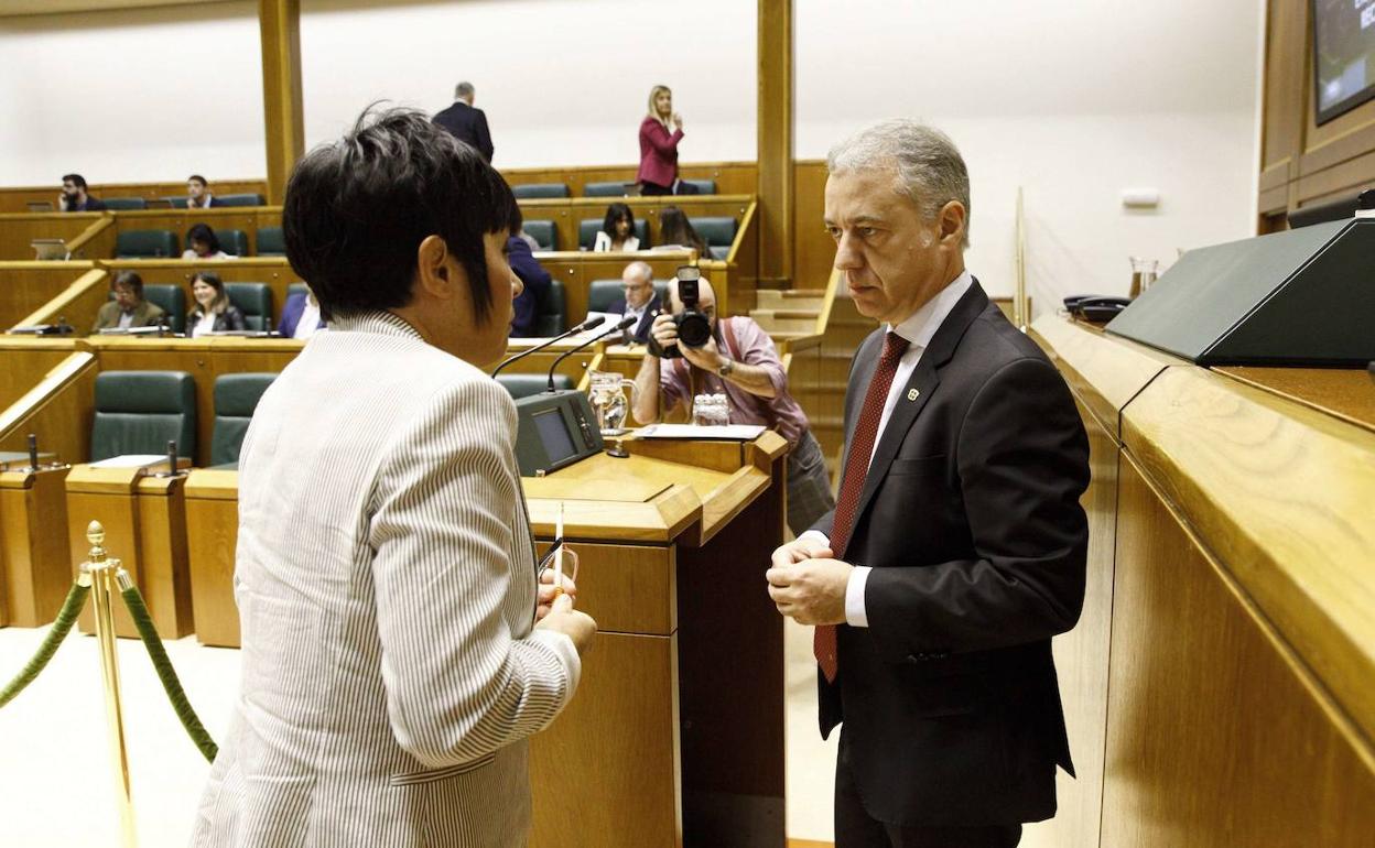 El lehendakari junto a Maialen Iriarte en una imagen de archivo. 
