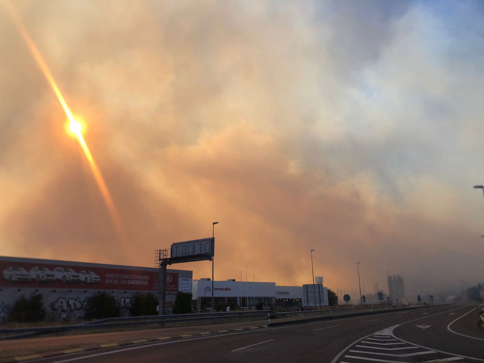 Fotos: Incendio en el monte navarro de Ezkaba