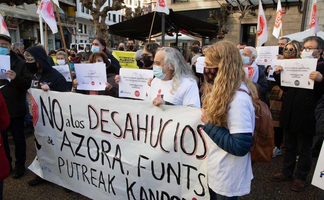 Stop Desahucios, en una imagen de archivo, ha convicado una concentración este jueves. 