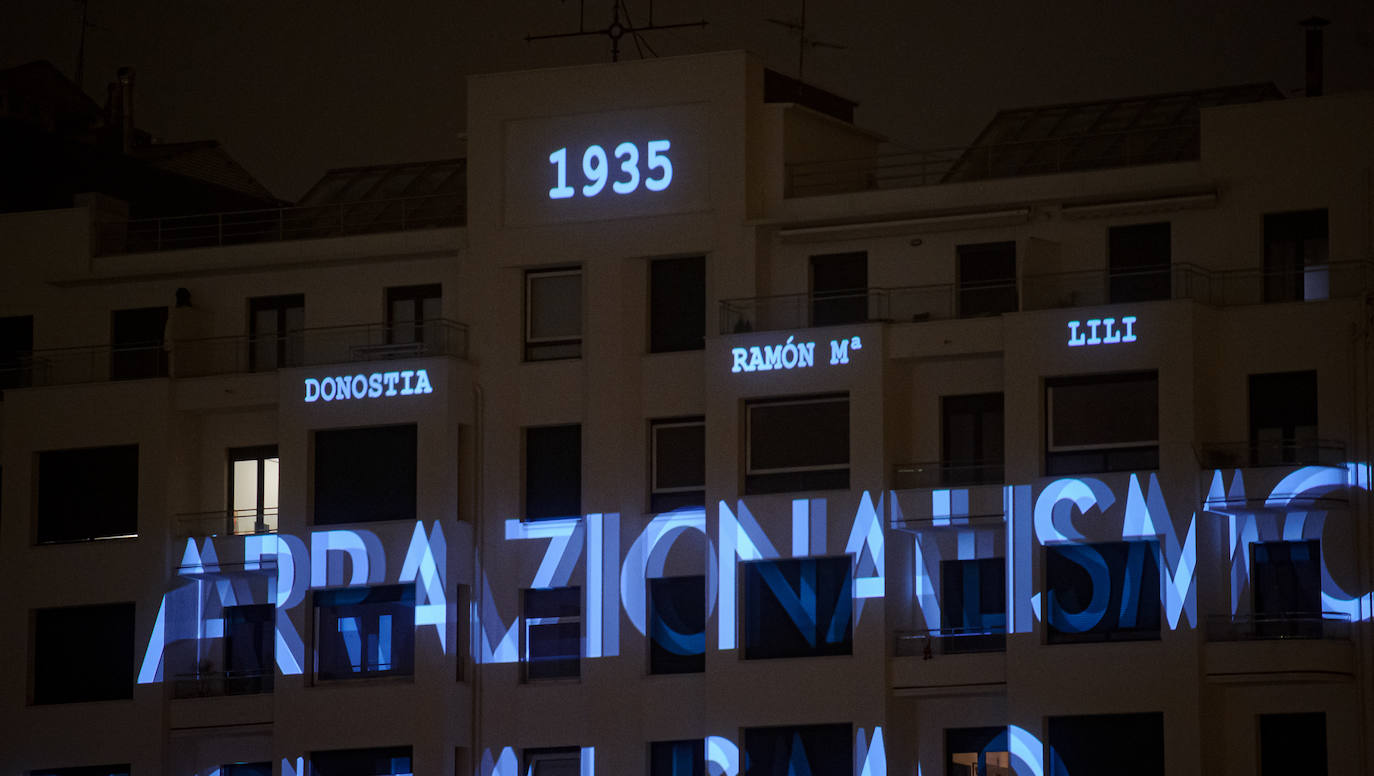 Fotos: El vídeo &#039;mapping&#039; con la historia de un edificio de Donostia