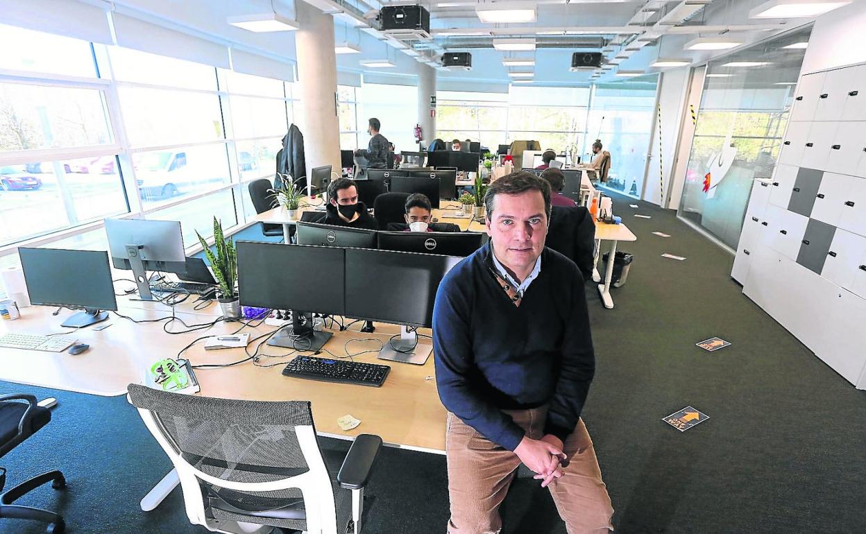 David Barroso, CEO y cofundador de Countercraft, en la sede de la firma de ciberseguridad. 
