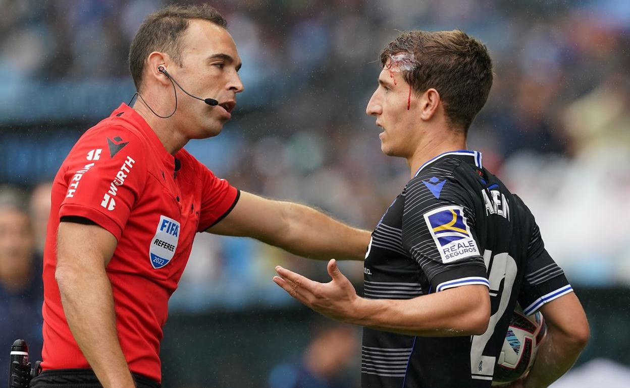 Asier Illarramendi en el calentamiento previo del partido ante el Celta de Vigo.