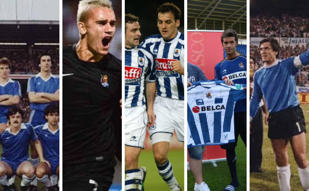 Las cinco camisetas de la Real Sociedad que se someterán a votación.