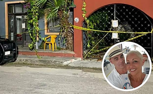 Exterior del hostal acordonado que regentaba la pareja de Iparralde.