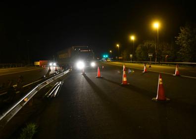 Imagen secundaria 1 - El túnel de Lesarri, cortado al tráfico tras el derrumbe.