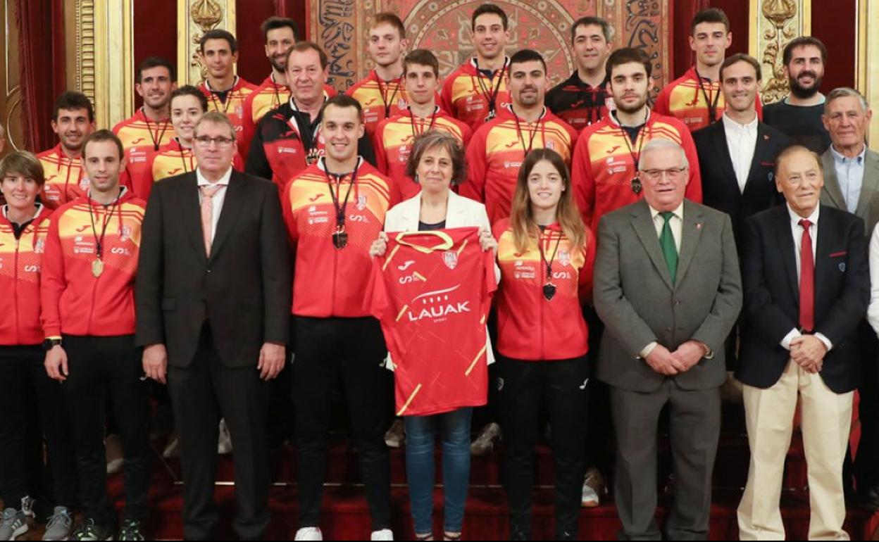 Los pelotaris navarros que participaron en el Mundial. 