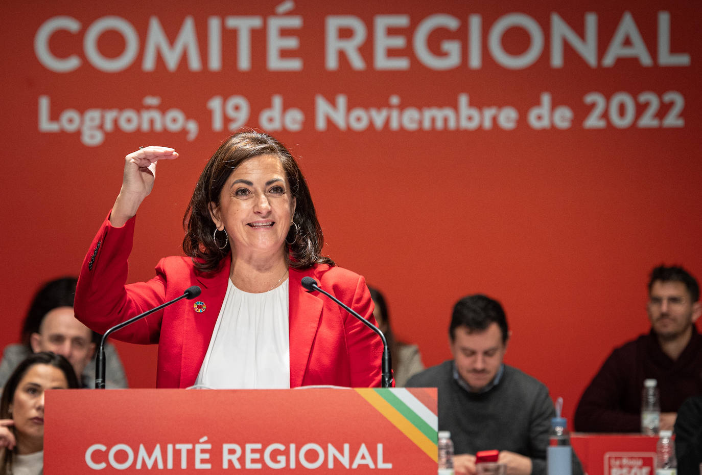 Concha Andreu interviene este sábado en el Comité Regional del PSOE de La Rioja.