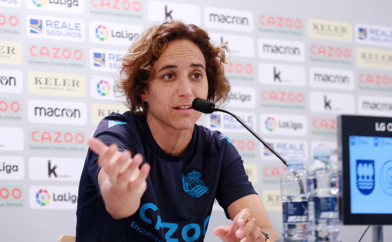 Arroyo, en la sala de prensa de Zubieta. 