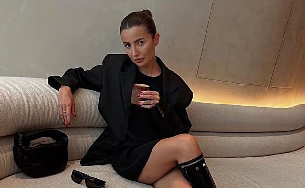 Alexandra Pereira con un look 'total black'.