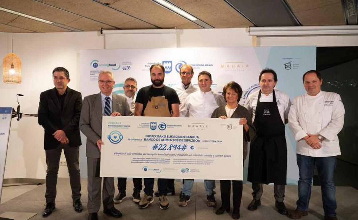 El Banco de Alimentos recibe 23.000 euros de una cena solidaria impulsada por la Diputación de Gipuzkoa y celebrada en el Basque Culinary Center