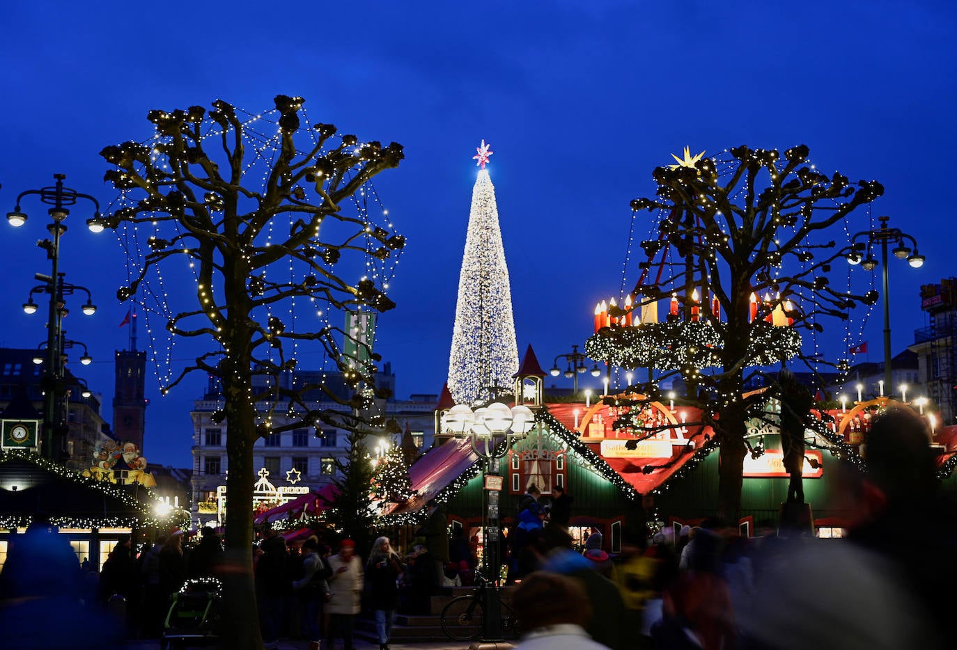 Mercado de Navidad en Hamburgo, Alemania.