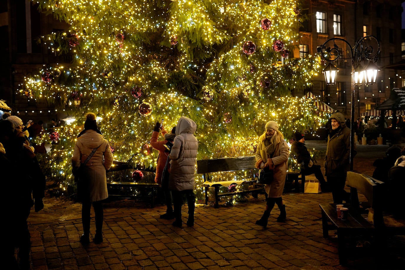 Mercado de Navidad en Riga, Letonia.