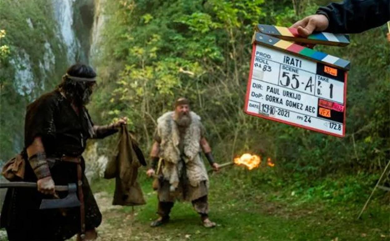 'Irati' pelikularen filmaketako argazkia. 