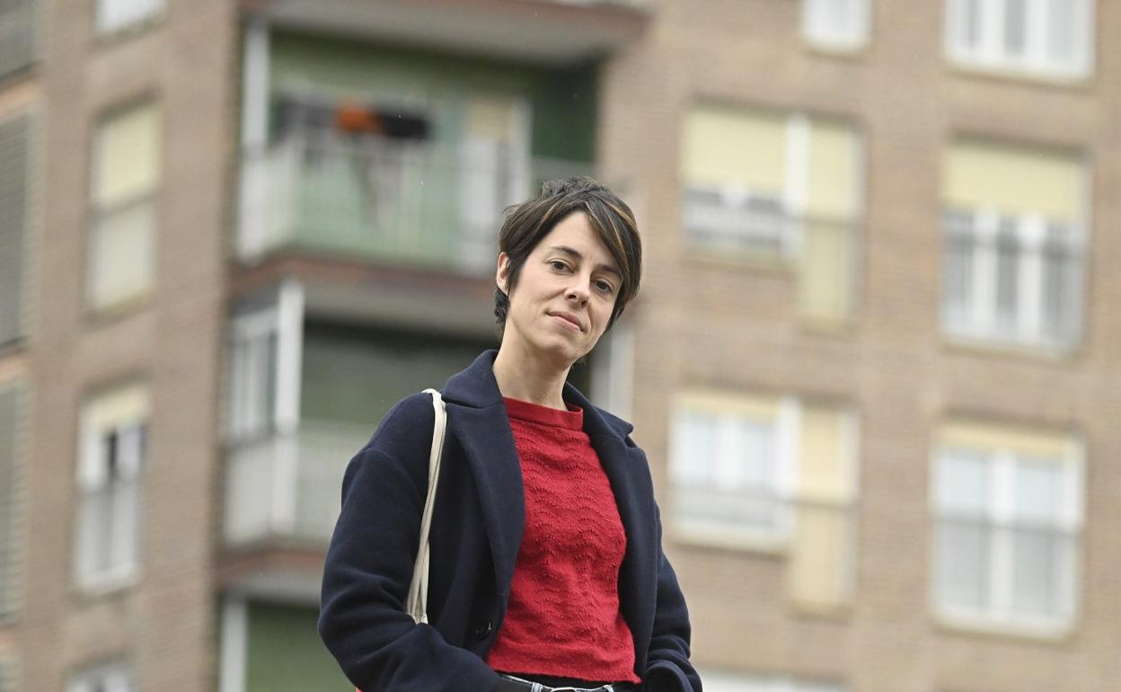 La directora Estibaliz Urresola, ayer en Errenteria. 