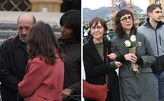 La familia de Lukas Agirre acude a la concentración y recibe el apoyo de la ciudadanía