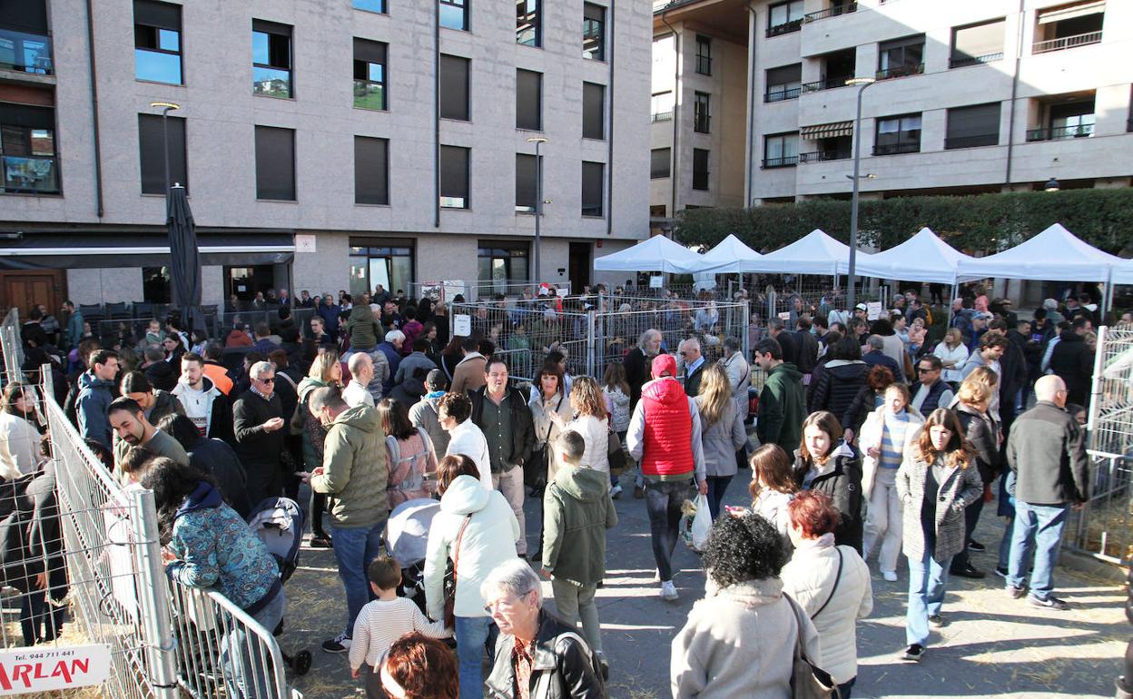 Una de las calles de Ordizia abarrotada por la feria. 