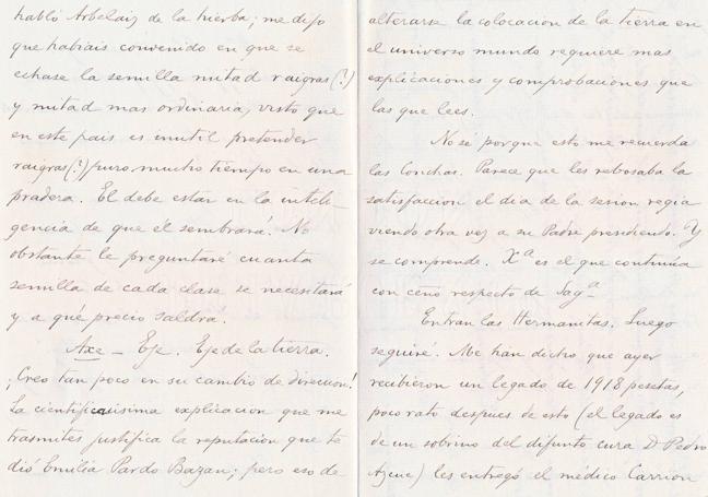 Carta del Duque de Mandas dirigida a su esposa el 12 de abril de 1893