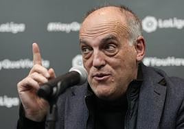 Javier Tebas, en un acto en Barcelona la semana pasada.