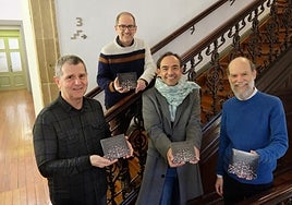 Xabier Sarazola, Enrique Azurza, Josu Okiñena eta David Azurza, gaur CD-aren aurkezpenean.