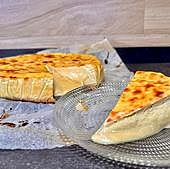 Tarta de queso con crema de pistacho