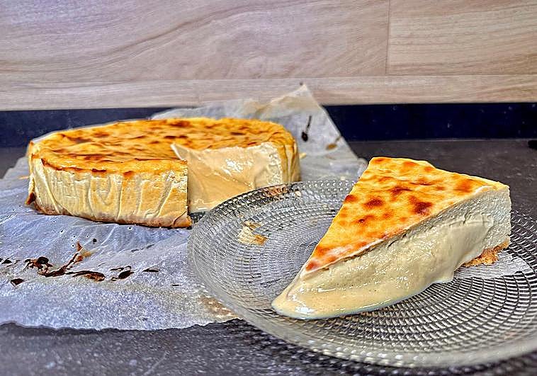Receta de tarta de queso con crema de pistacho