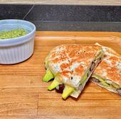 Quesadillas de aguacate con alubias