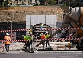 Obras del Topo en la boca de entrada de Benta Berri.