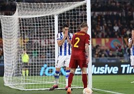 Merino y Oyarzabal se lamentan en el Olímpico de Roma tras una ocasión errada por la Real.