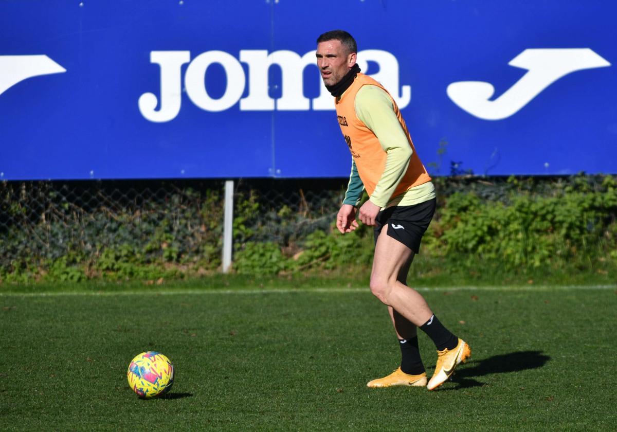 Arbilla, durante un entrenamiento del Eibar.