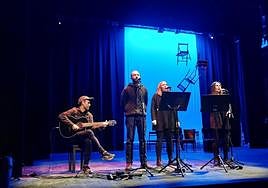 Oiartzuarras que particparon ayer en la inauguración.