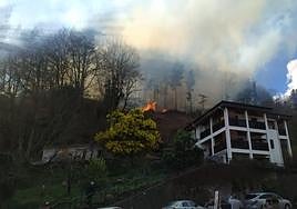 El fuego que el aire desplazó hacia el parque de Sagastiguti