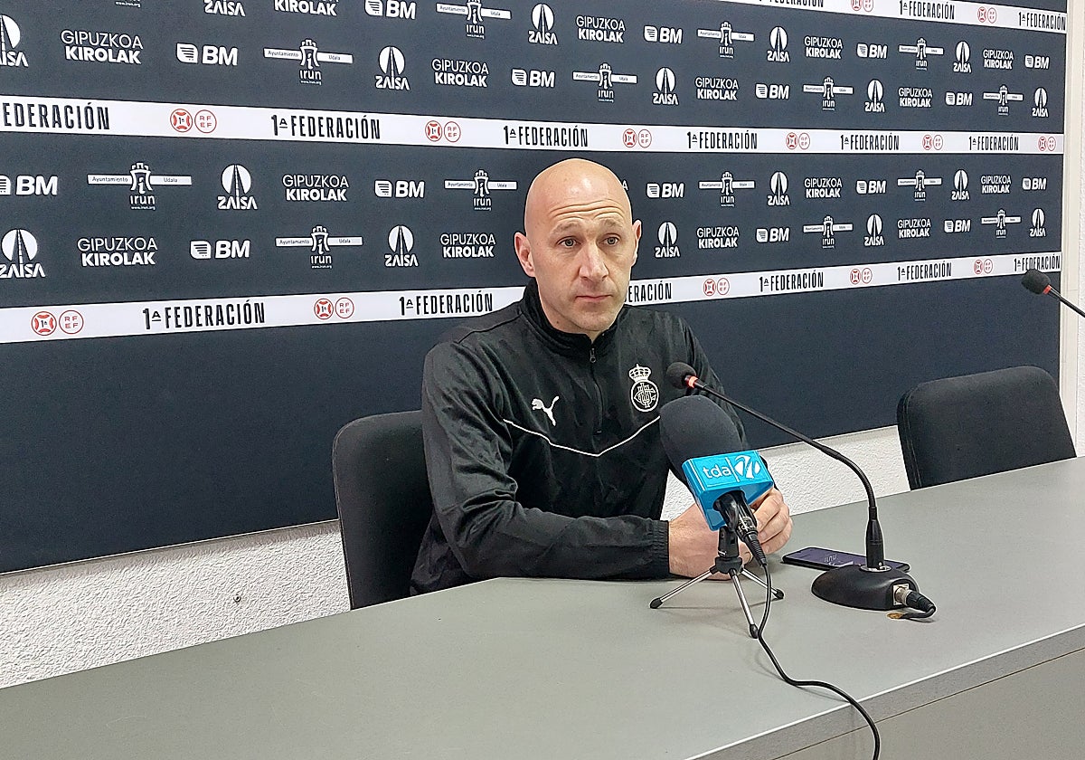 Iñaki Goikoetxea este viernes en la sala de prensa del Stadium Gal.