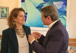 La ministra Teresa Ribera y el alcalde, en Naturklima.