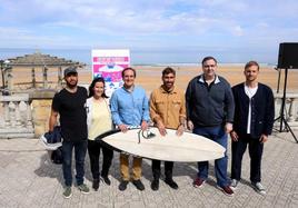 Aritz Aranburu, ayer en la presentación de la prueba en Zarautz.