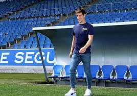 Aihen Muñoz, jugador de la Real Sociedad, en Zubieta.