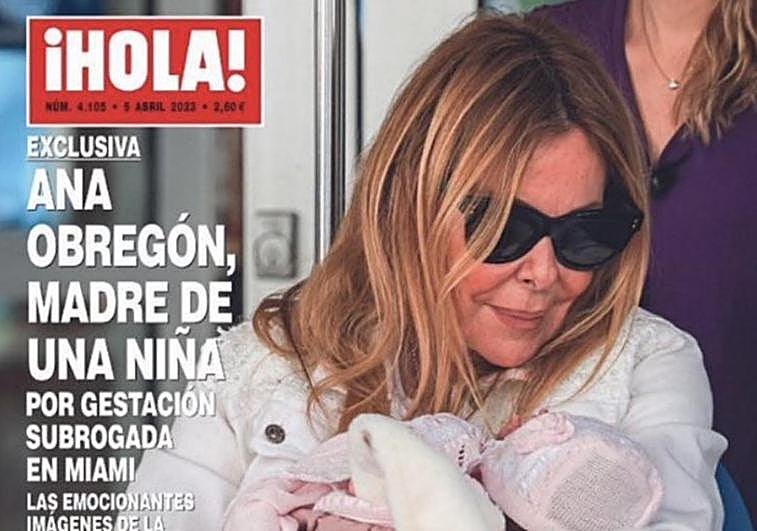 Ana Obregón saliendo del Hospital de Miami con su hija en la portada de Hola!
