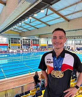 Imagen secundaria 2 - Arriba el podio de Amaia Cendoya, abajo izquierda el de Nahia Garrido. A la derecha, Iñigo Llópis con sus tres medallas de oro. 