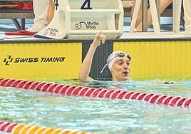 Nahia Garrido celebra su resultado en una de sus pruebas.