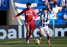 David Silva presiona a Munir durante el Real-Getafe del pasado fin de semana.