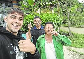 Ekain Andrés, en una foto que se sacó durante su viaje.