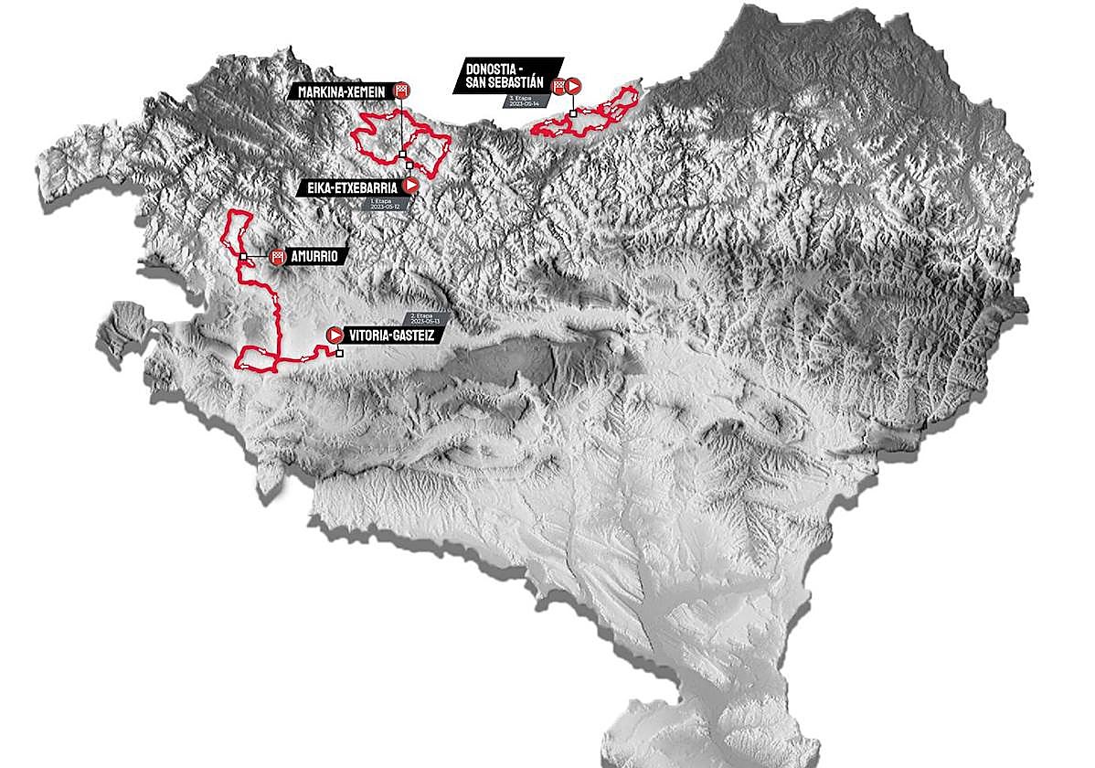 Mapa del recorrido de la Itzulia Women 2023.