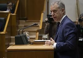 El lehendakari Iñigo Urkullu en el Parlamento Vasco.