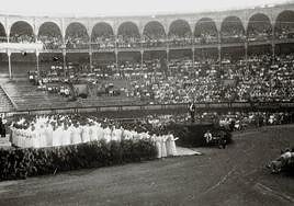 Concierto del Orfeón Donostiarra, Coro Maitea y Coral Santa Cecilia en 1949.