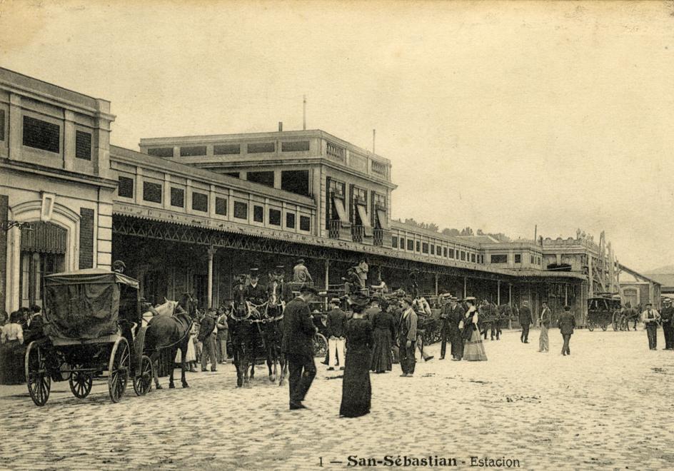 Imagen histórica de la Estación del Norte de San Sebastián.