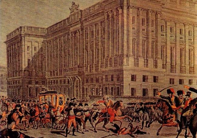 Primeros combates en Madrid el 2 de mayo de 1808. Grabado de la época.