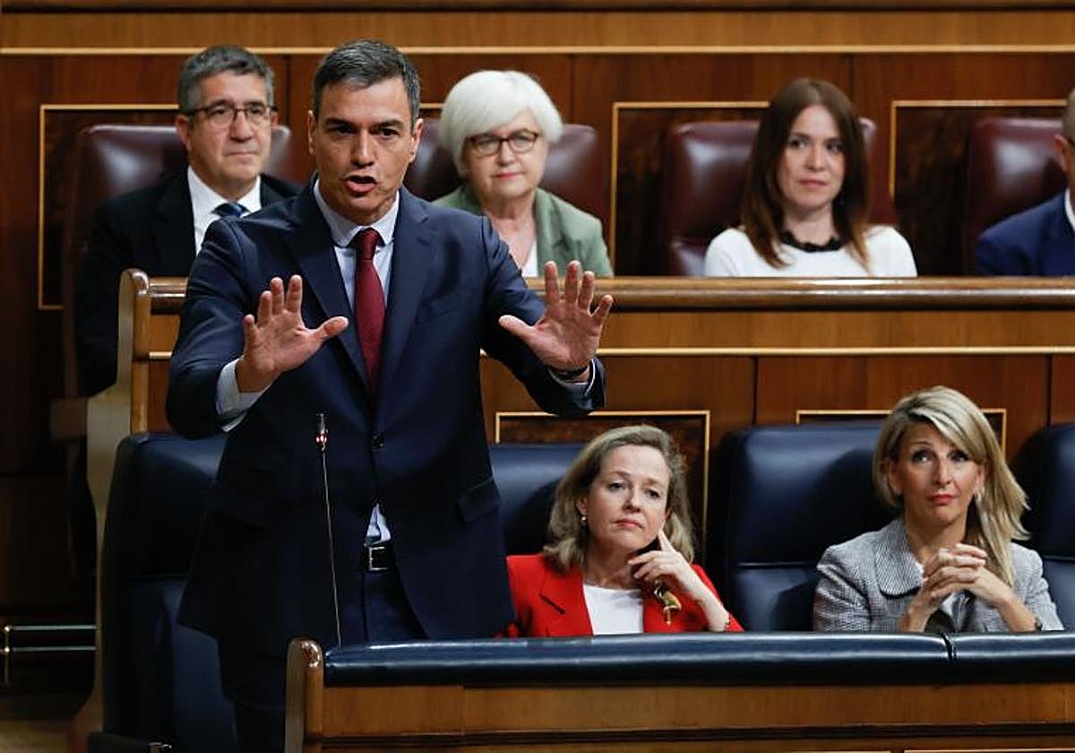 Pedro Sánchez, este miércoles en el Congreso